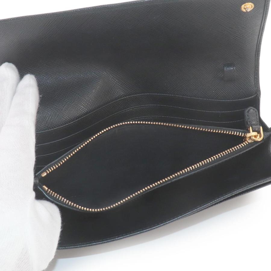 PRADA（プラダ） 新品同様 サフィアーノ チェーン ウォレット 長財布