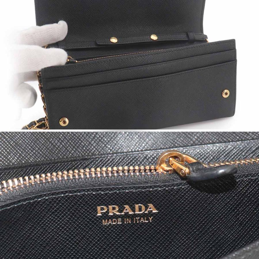 PRADA（プラダ） 新品同様 サフィアーノ チェーン ウォレット 長財布