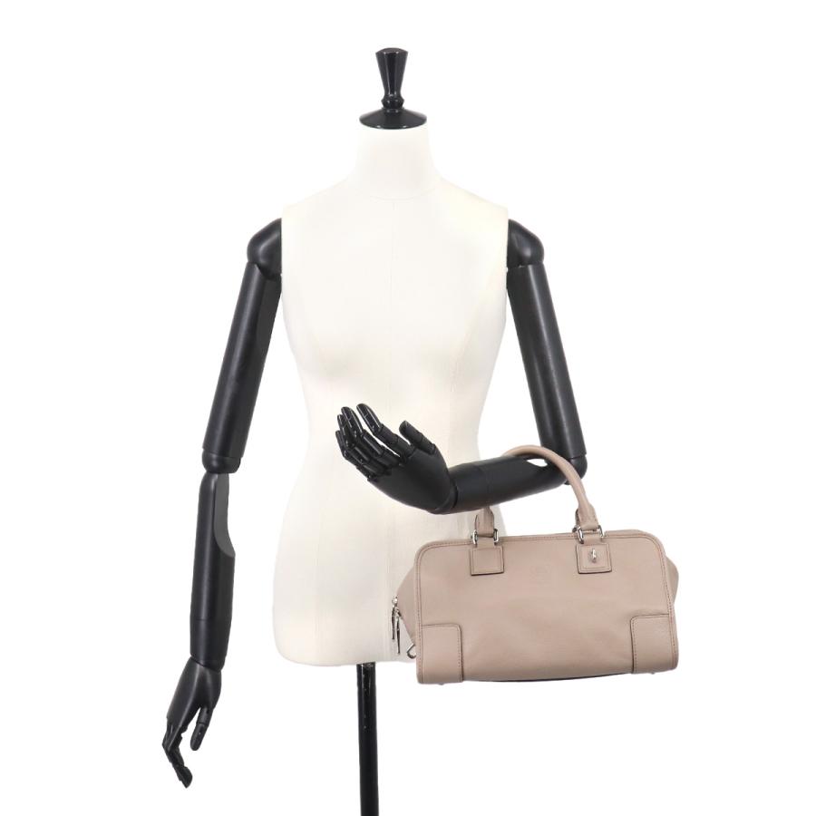 LOEWE アマソナ ハンドバッグ グレージュ LOEWE（ロエベ） アマソナ 28 ハンド バッグ レザー ベージュ シルバー