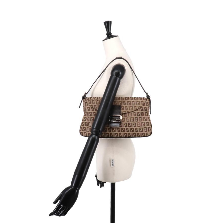 FENDI フェンディ マンマバケット ズッキーノ キャンバス ブラウン FENDI（フェンディ） 新品同様 ズッキーノ マンマバゲット ショルダー