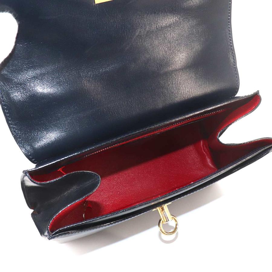 CELINE（セリーヌ） ハンド バッグ レザー ネイビー ゴールド 金具