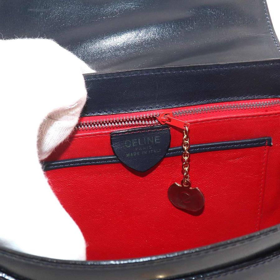 CELINE（セリーヌ） ハンド バッグ レザー ネイビー ゴールド 金具