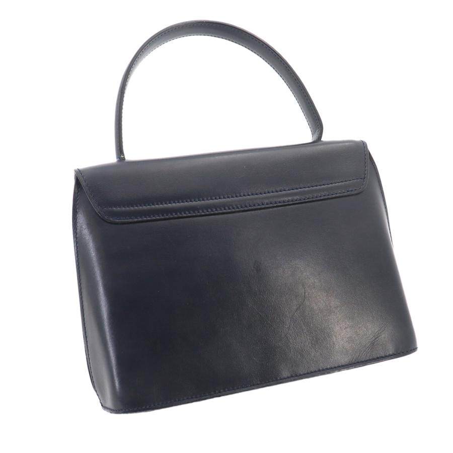 CELINE（セリーヌ） ハンド バッグ レザー ネイビー ゴールド 金具