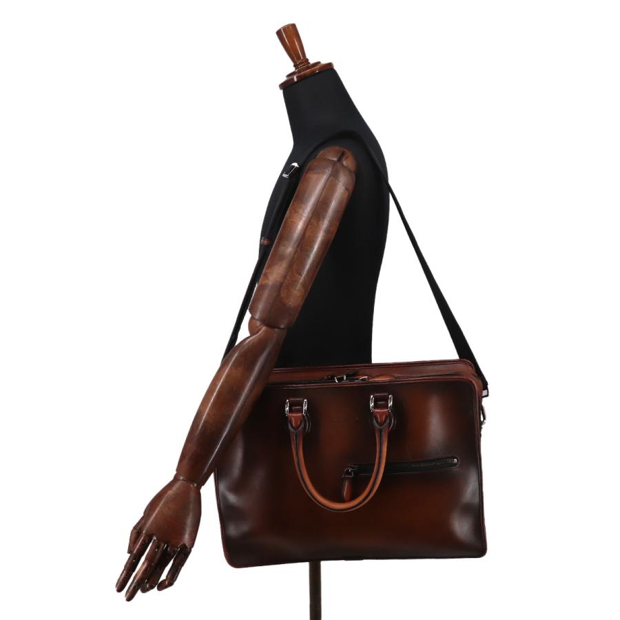 美品 ベルルッティ Berluti ドゥジュール ブリーフケース 2way ビジネス ショルダー バッグ ヴェネチアレザー ブラウン 90329535 Berluti（ベルルッティ） 美品 ドゥジュール ブリーフケース 2way