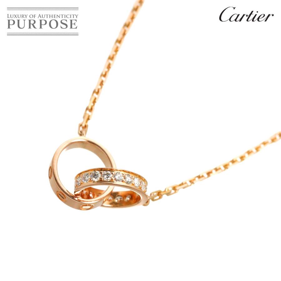 Cartier（カルティエ） ラブ ダイヤ ネックレス 44cm K18 PG ピンク 