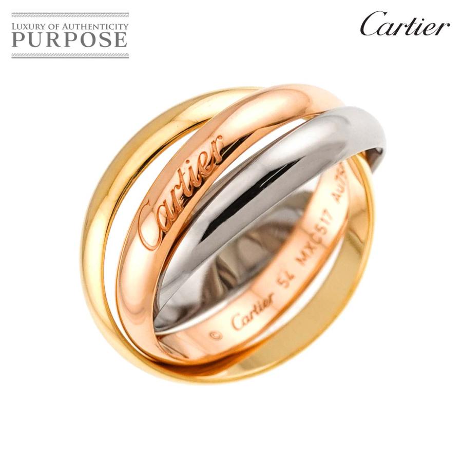 Cartier✨カルティエ トリニティ 53 クラシック リング K18 美品 Cartier（カルティエ） トリニティ MM #54 リング K18 YG WG PG 3連
