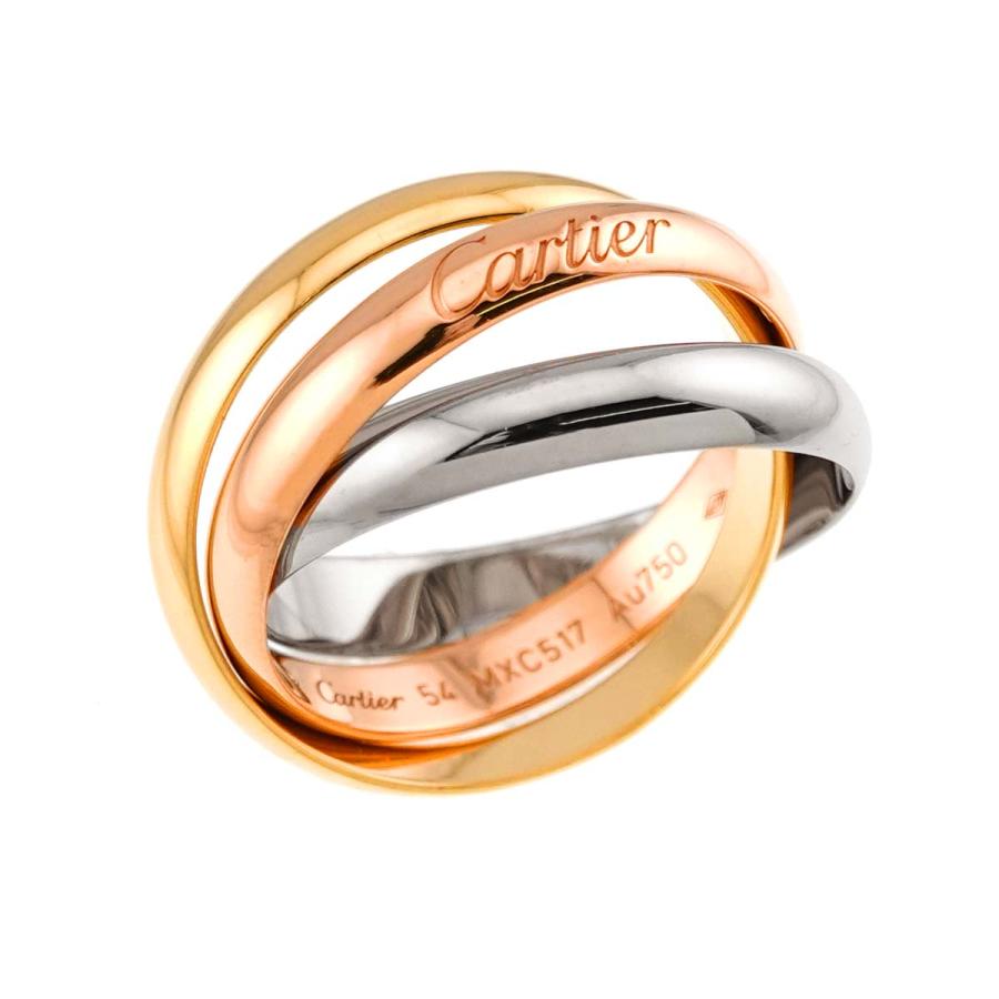 Cartier カルティエ トリニティ リング 3連 Au750 ゴールド/シルバー Cartier（カルティエ） トリニティ MM #54 リング K18 YG WG PG 3連