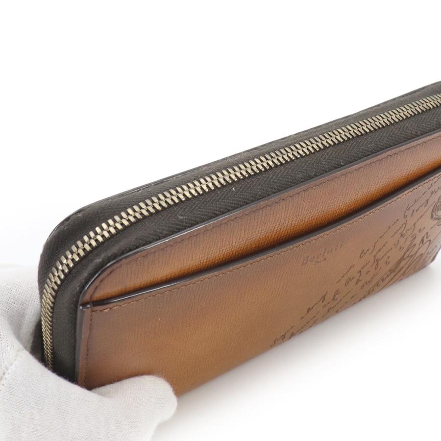 新品同様 ベルルッティ Berluti カリグラフィ イタウバ グラディアント ラウンドファスナー 長財布 レザー ブラウン 90330186 Berluti（ベルルッティ） 新品同様 カリグラフィ イタウバ グラディ
