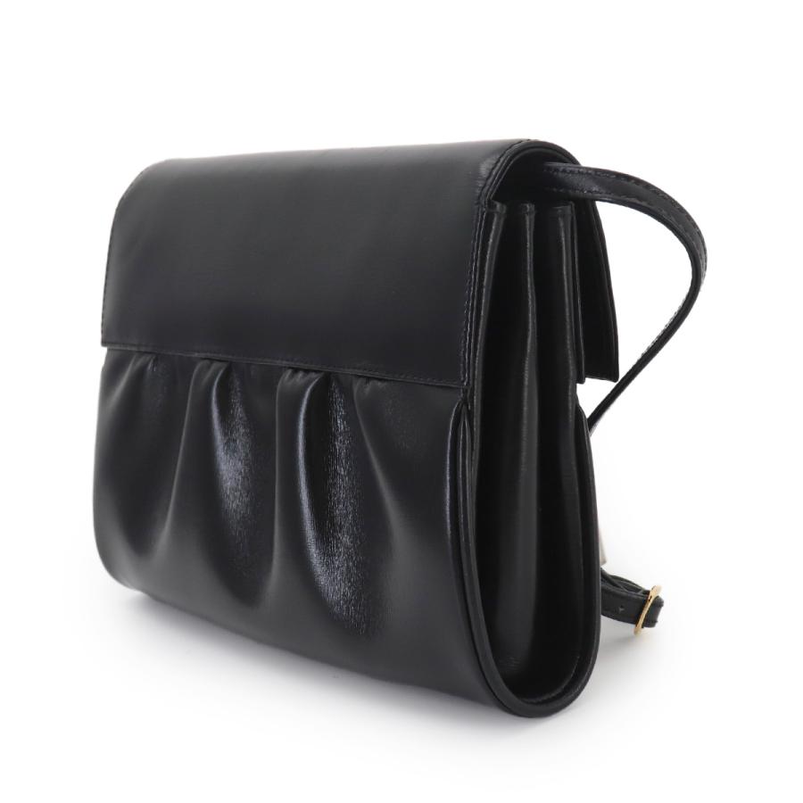 GUCCI（グッチ） 新品同様 ダブルG ショルダー バッグ レザー ブラック