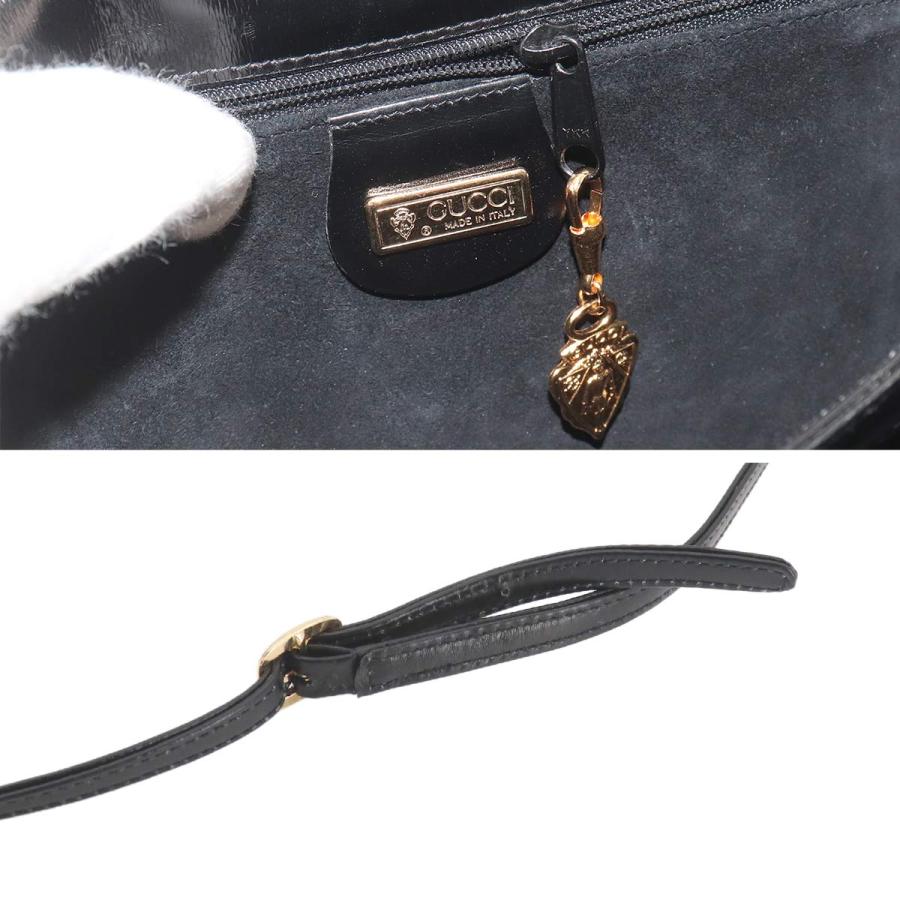 GUCCI（グッチ） 新品同様 ダブルG ショルダー バッグ レザー ブラック