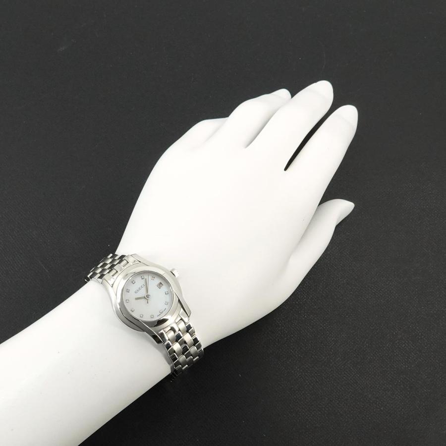 稼動品　GUCCI グッチ　5500L 11Pダイヤ　シェル文字盤　腕時計 GUCCI（グッチ） GUCCI 5500L レディース 腕時計 11P ダイヤ デイト