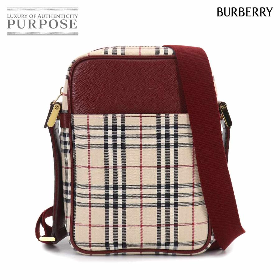 BURBERRY バーバリー ショルダーバッグノバチェックレザー キャンバス