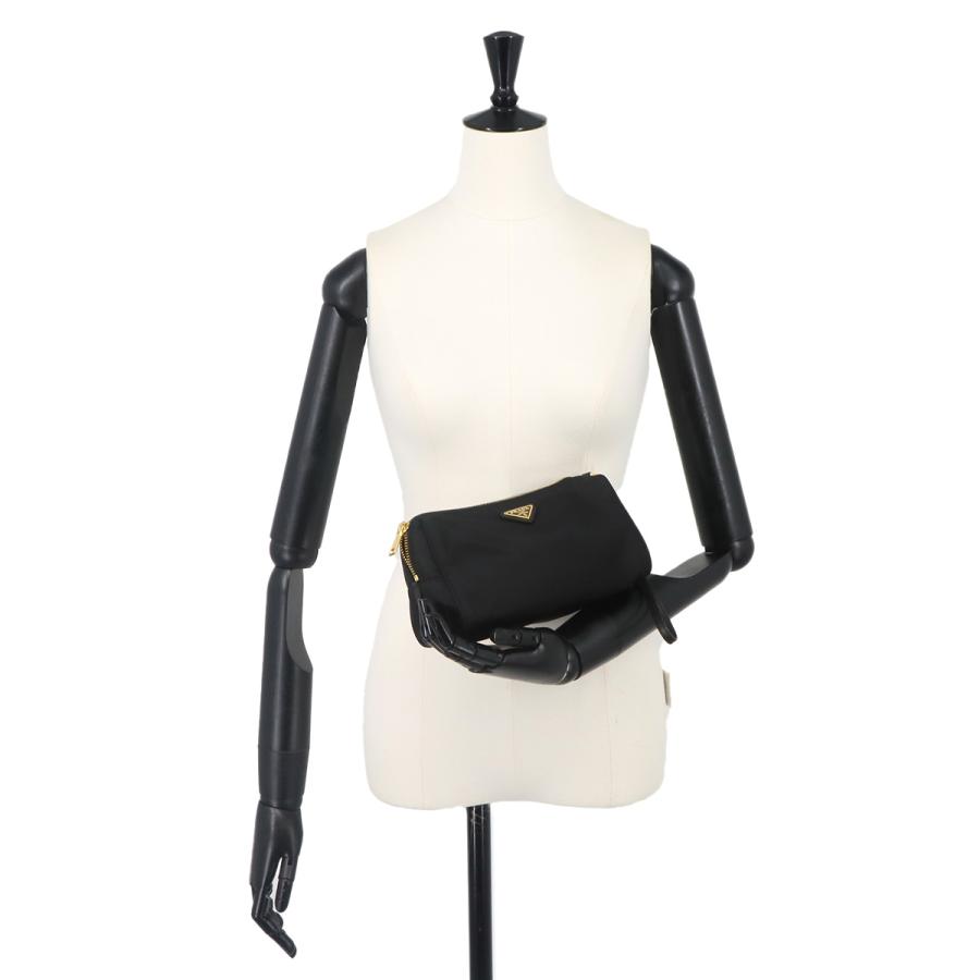 PRADA（プラダ） 新品同様 ポーチ ナイロン サフィアーノレザー