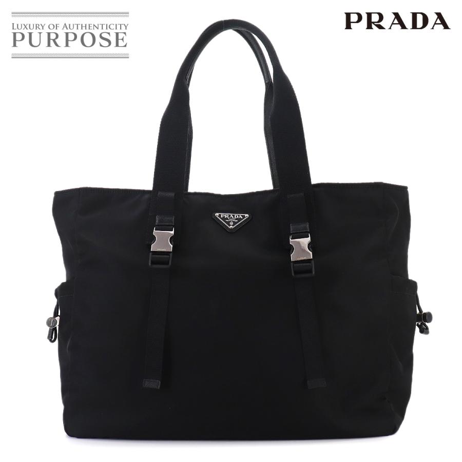 プラダ　トートバッグ　黒　ナイロン PRADA（プラダ） トート バッグ ナイロン サフィアーノレザー ネロ