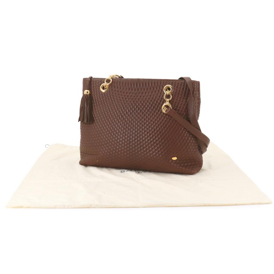 Bally（バリー） 新品同様 チェーン トート バッグ レザー ブラウン 