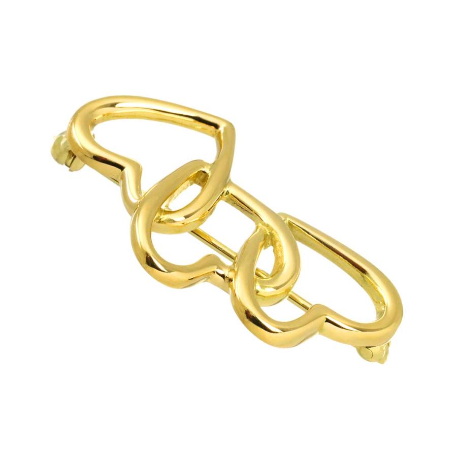 ティファニー18金トリプルハートブローチ TIFFANY&Co.（ティファニー） トリプルハート ブローチ K18 YG