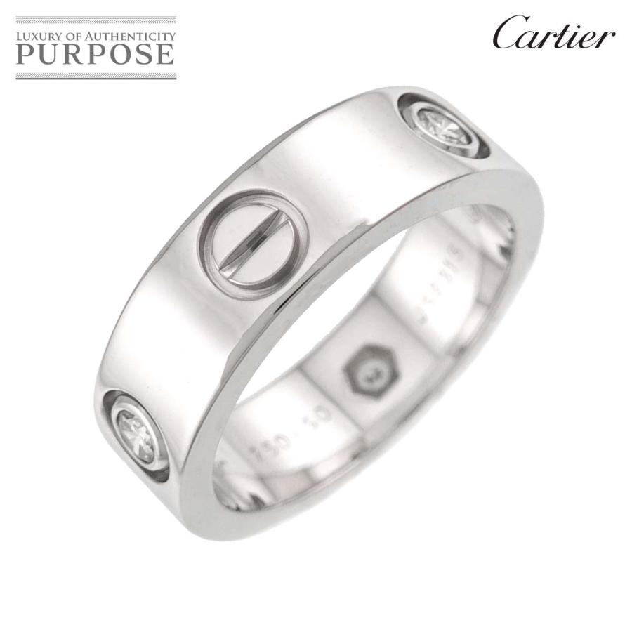 Cartier 　ラブリング　ハーフダイヤ　#50　10号 Cartier（カルティエ） ラブ #50 リング ハーフ ダイヤ K18 WG