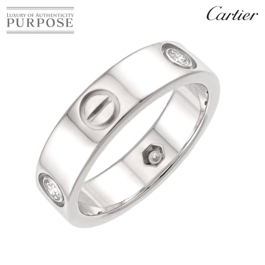 Cartier（カルティエ） ラブ #58 リング ハーフ ダイヤ 3P K18 WG 