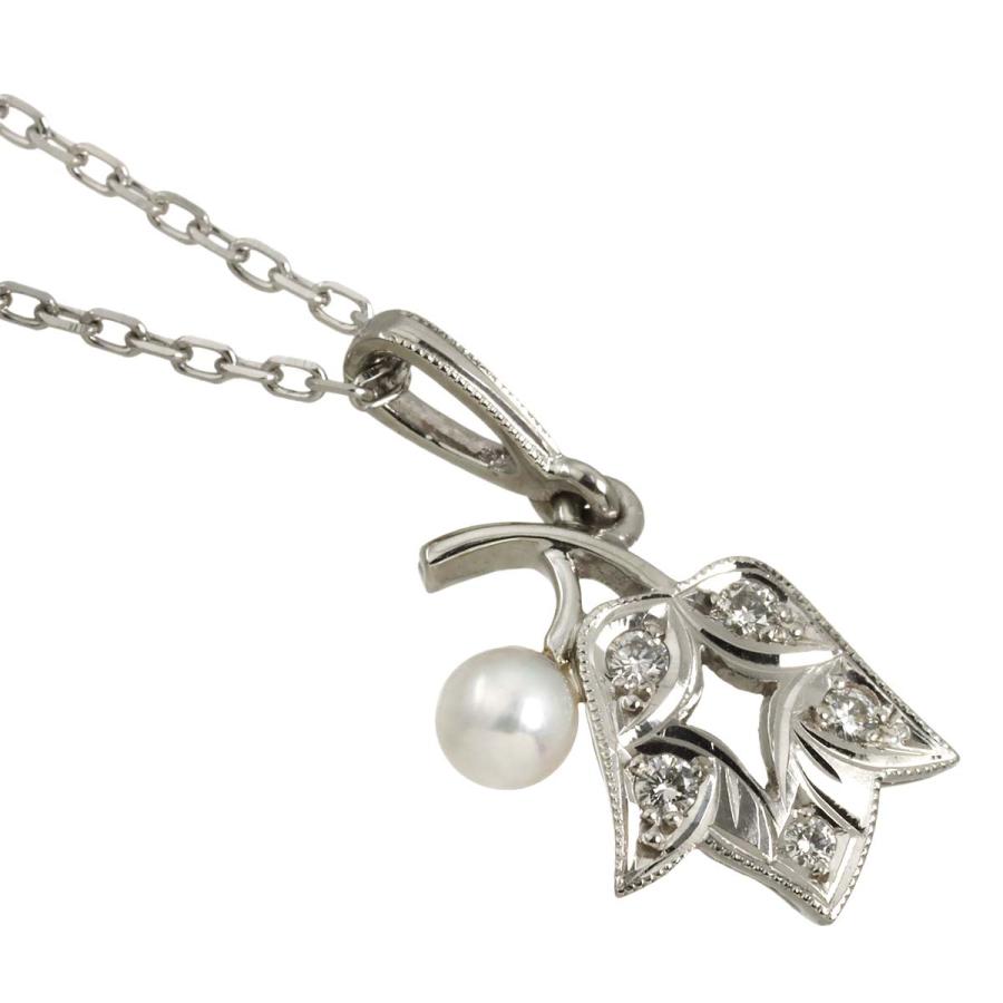 MIKIMOTO（ミキモト） ダイヤ ベビーパール 3.6mm ネックレス 40cm Pt