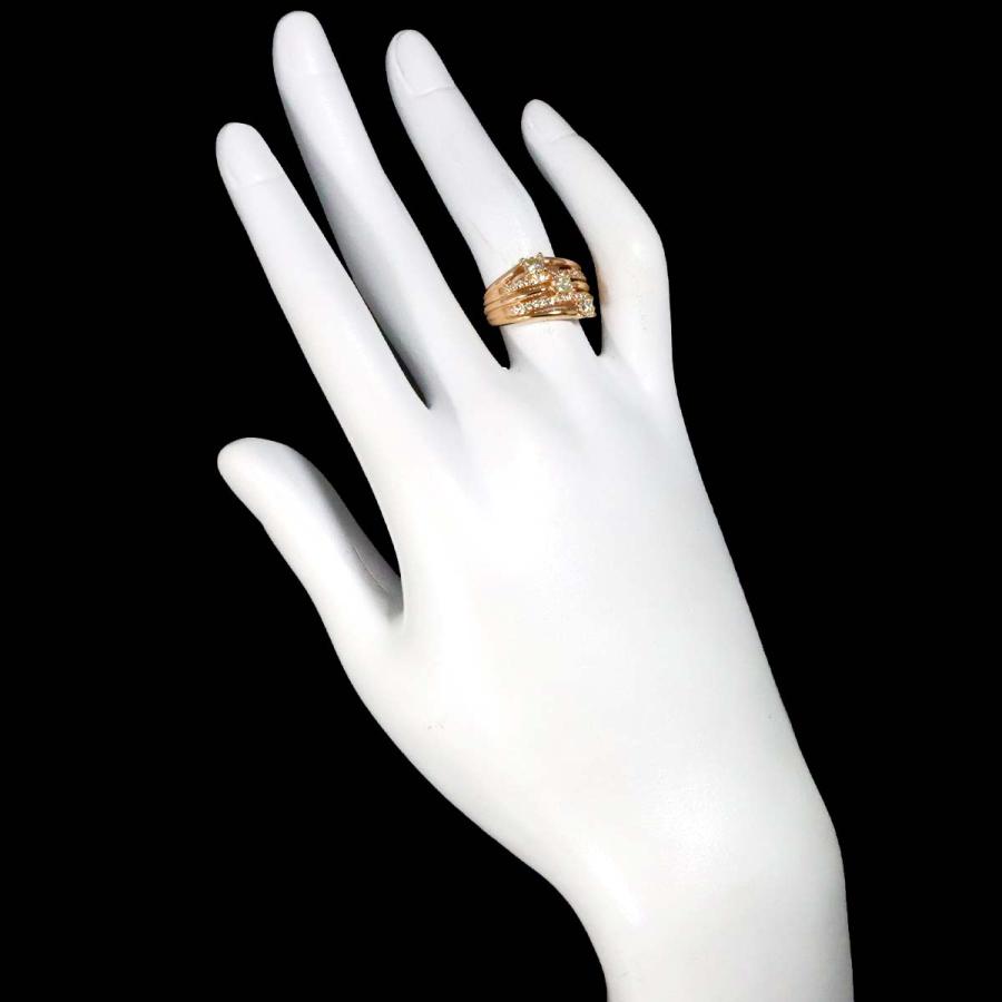 リング 11号 ダイヤ 0.53ct/0.24ct K18 PG ピンクゴールド 750 指輪 