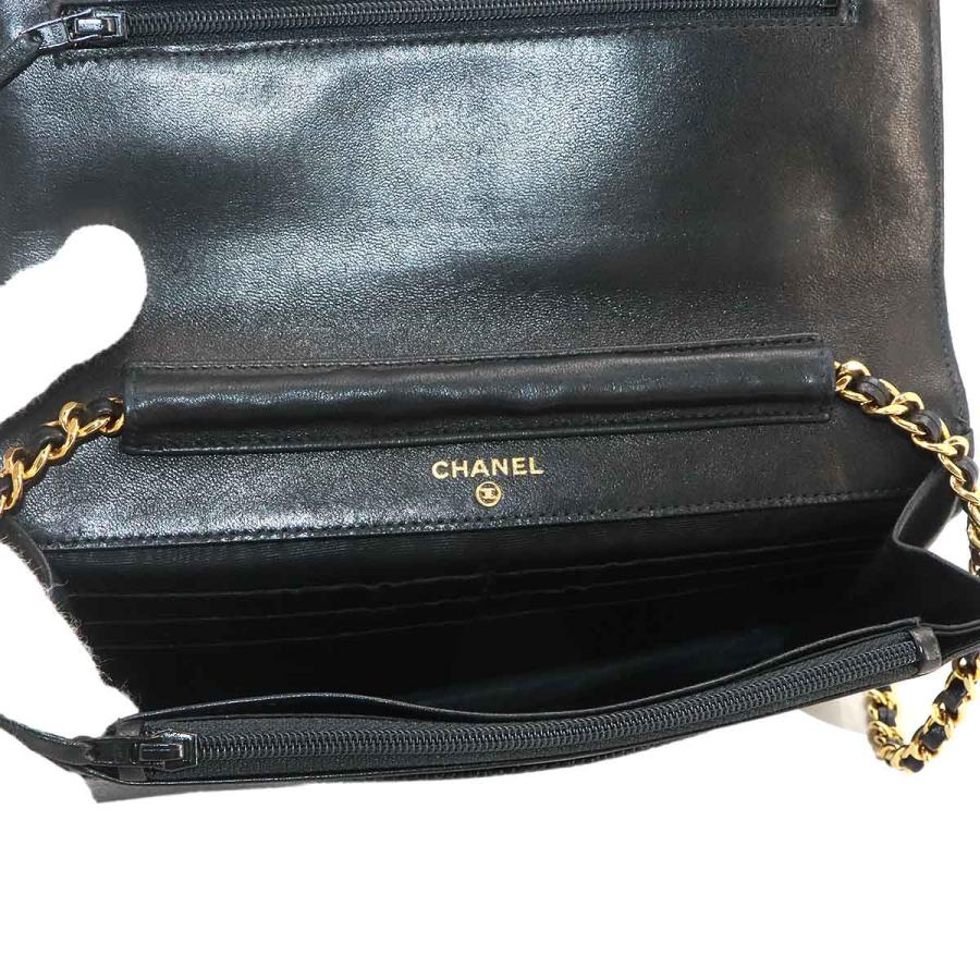 CHANEL（シャネル） 美品 キャビアスキン チェーン ウォレット 長財布 