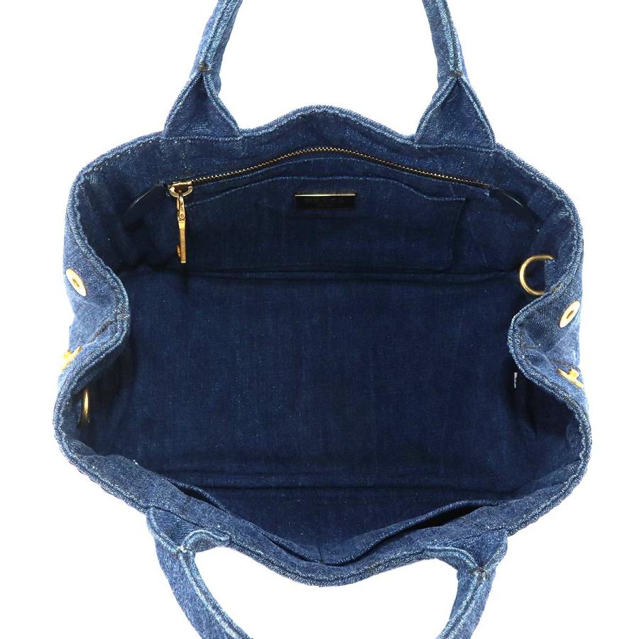 PRADA カナパ ミニ デニム ショルダー付き PRADA（プラダ） 美品 カナパ ミニ 2way ハンド ショルダー バッグ