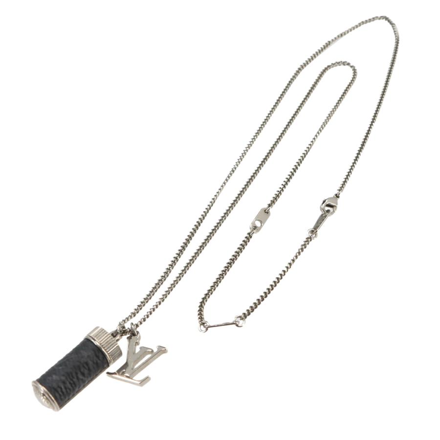 ルイ ヴィトン モノグラム エクリプス コリエチャームズ ネックレス 黒　レザー LOUIS VUITTON（ルイ・ヴィトン） ルイ ヴィトン モノグラム