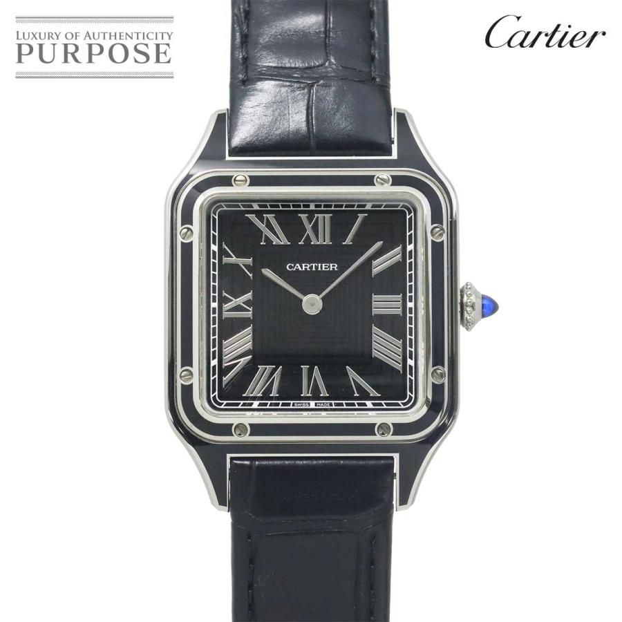 カルティエ Cartier サントスデュモン LM WSSA0046 メンズ 腕時計 ブラック 手巻き ウォッチ Santos Dumont 90334855 Cartier（カルティエ） サントスデュモン LM WSSA0046 メンズ 腕時計