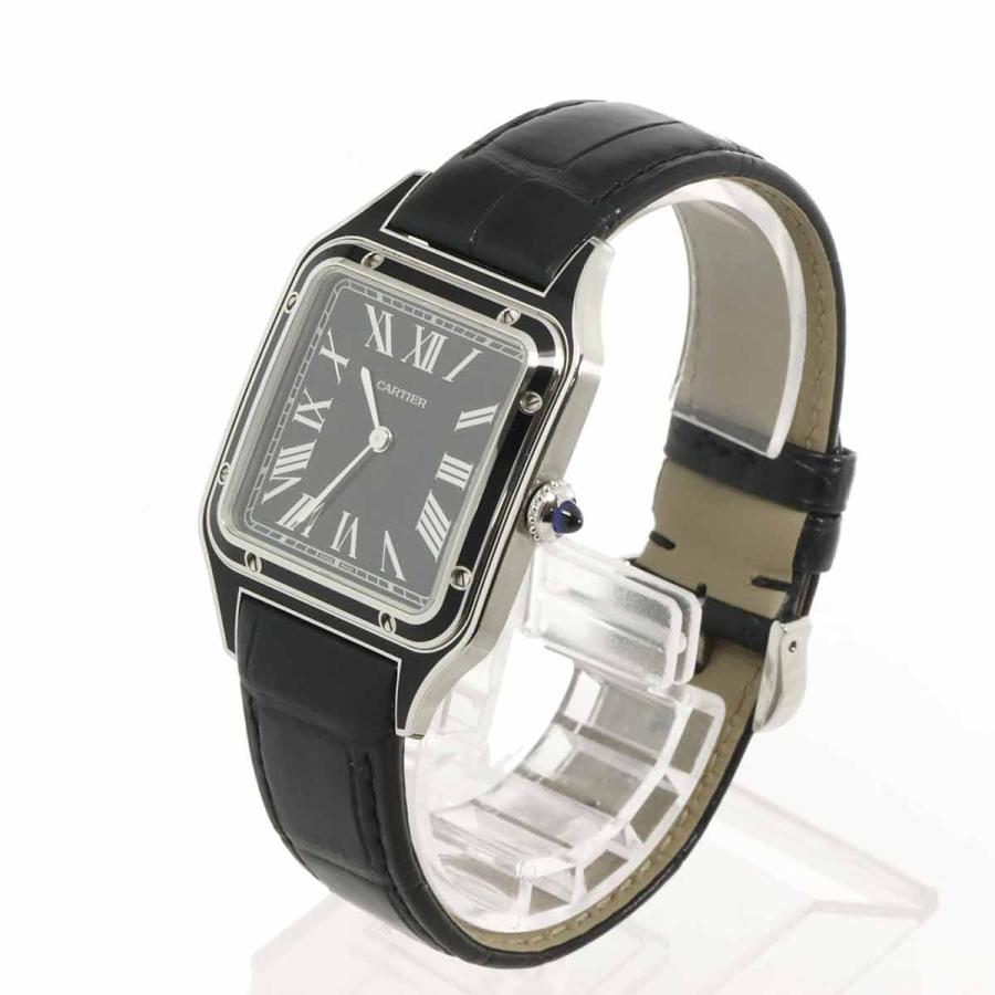 カルティエ Cartier サントスデュモン LM WSSA0046 メンズ 腕時計 ブラック 手巻き ウォッチ Santos Dumont 90334855 Cartier（カルティエ） サントスデュモン LM WSSA0046 メンズ 腕時計