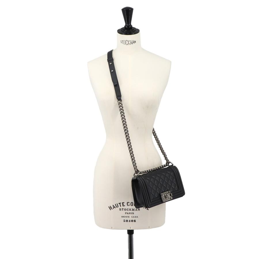 未使用 展示品 シャネル CHANEL ボーイシャネル スモール チェーン ショルダー バッグ ラムスキン ブラック A67085 90335353 | CHANEL | 09