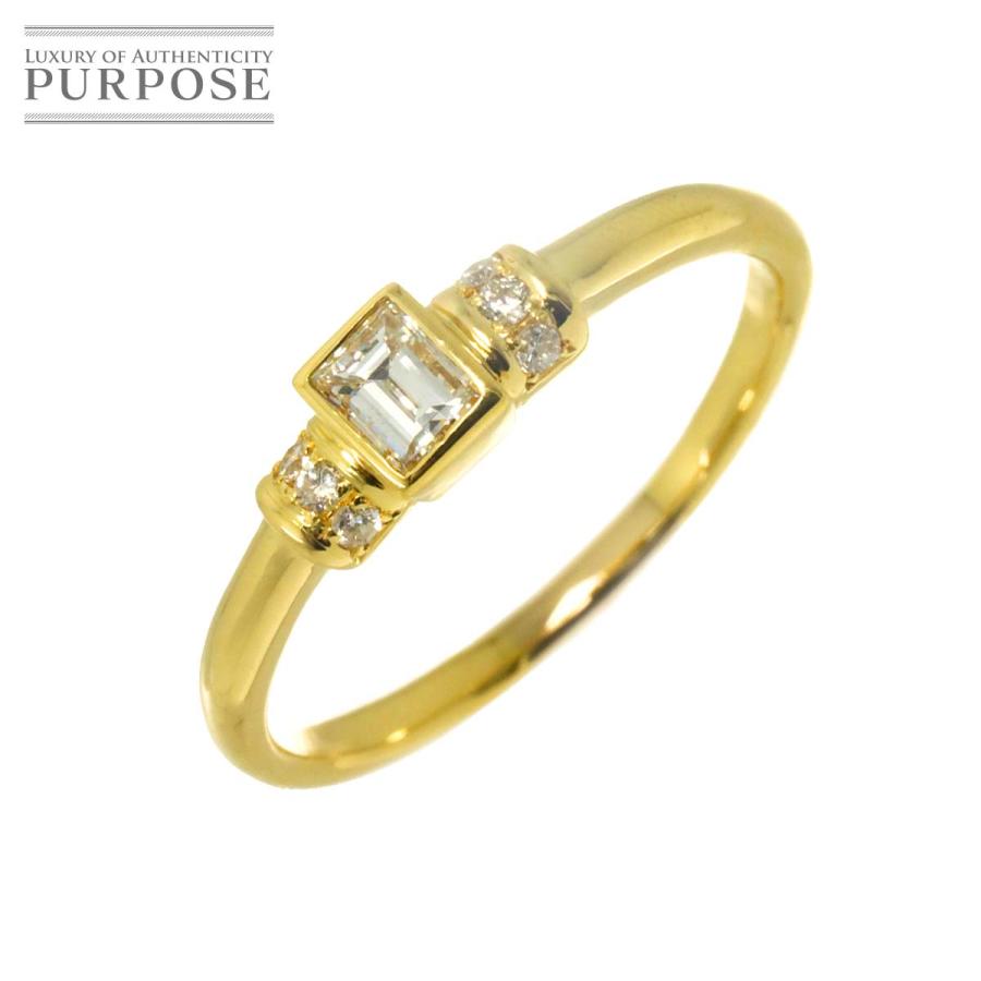リング 18号 ダイヤ 0.28ct/0.07ct K18 YG イエローゴールド 750 指輪