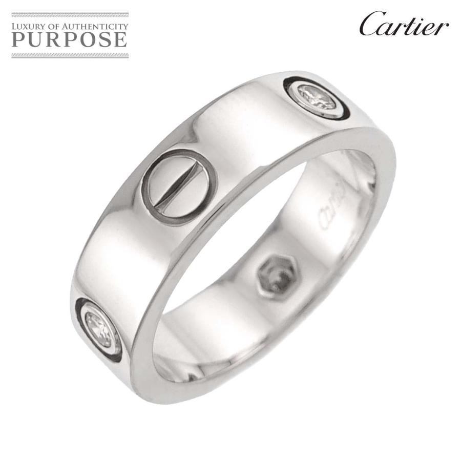Cartier（カルティエ） ラブ #52 リング ハーフ ダイヤ 3P K18 WG