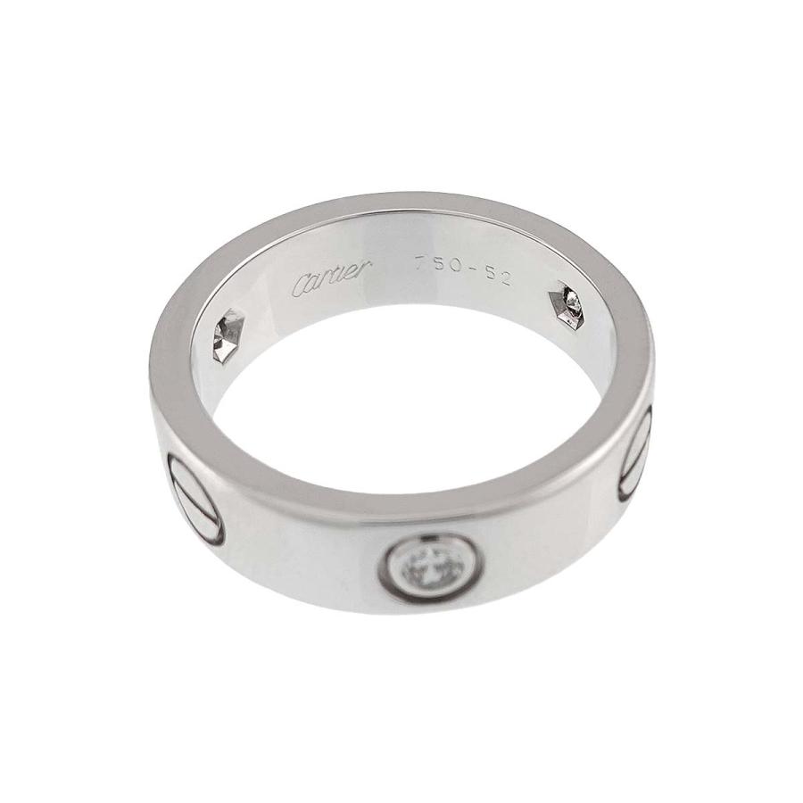 Cartier（カルティエ） ラブ #52 リング ハーフ ダイヤ 3P K18 WG