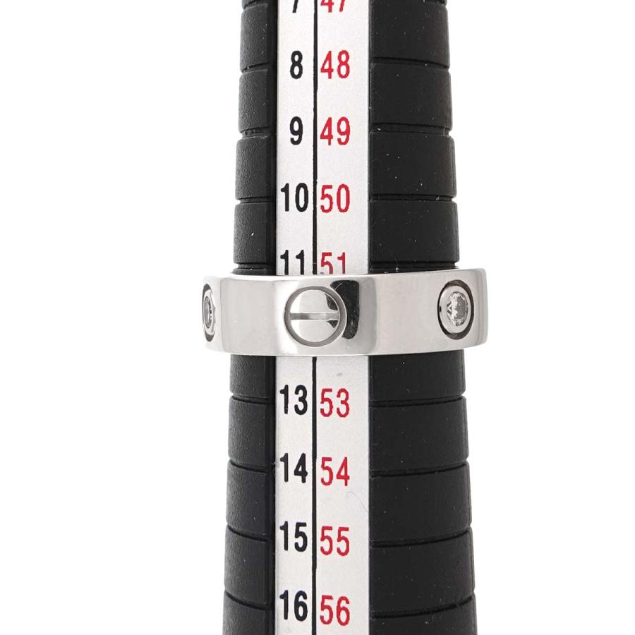 Cartier（カルティエ） ラブ #52 リング ハーフ ダイヤ 3P K18 WG
