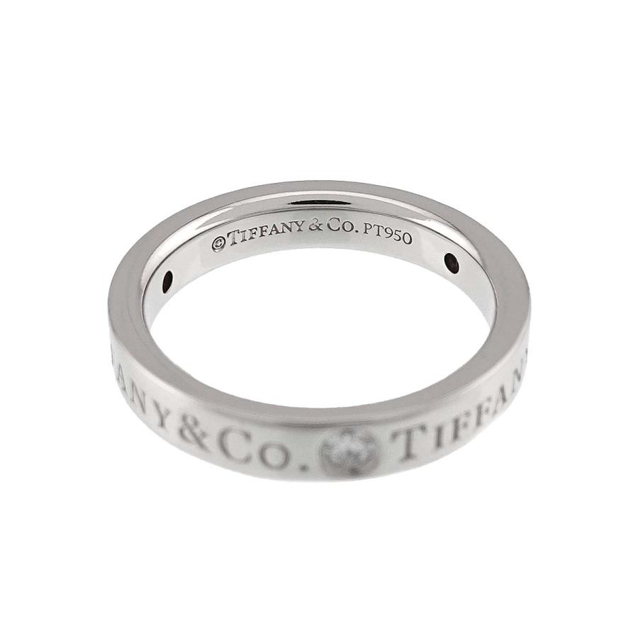TIFFANY&Co.（ティファニー） ロゴ バンド 3号 リング ダイヤ 3P Pt