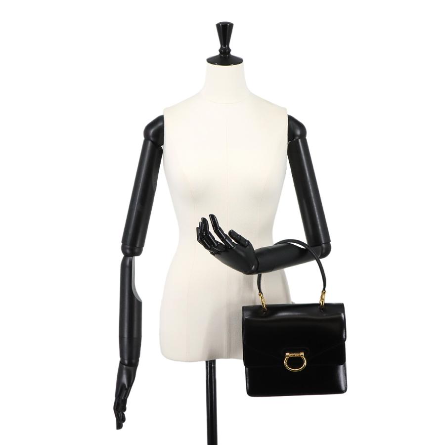 ハンドバッグ　ブラック ゴールド金具 CELINE（セリーヌ） 美品 ダブルフラップ ハンド バッグ レザー