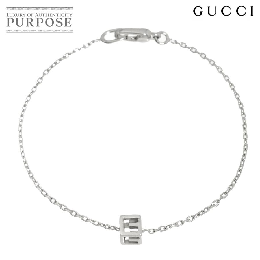 구찌 GUCCI G 큐브 팔찌 15.5cm K18 WG 화이트 골드 750 Bracelet 90339536