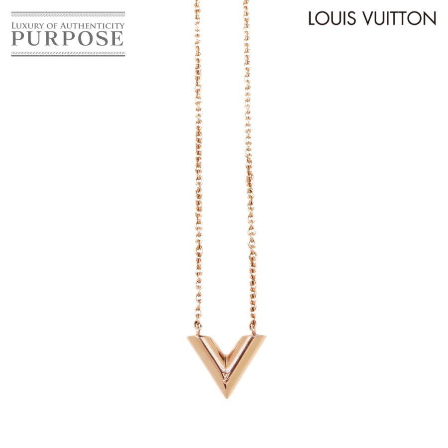 新品同様 ルイ ヴィトン LOUIS VUITTON ネックレス エセンシャルV ピンクゴールド M80137 アクセサリー Essential V Necklace 90340663