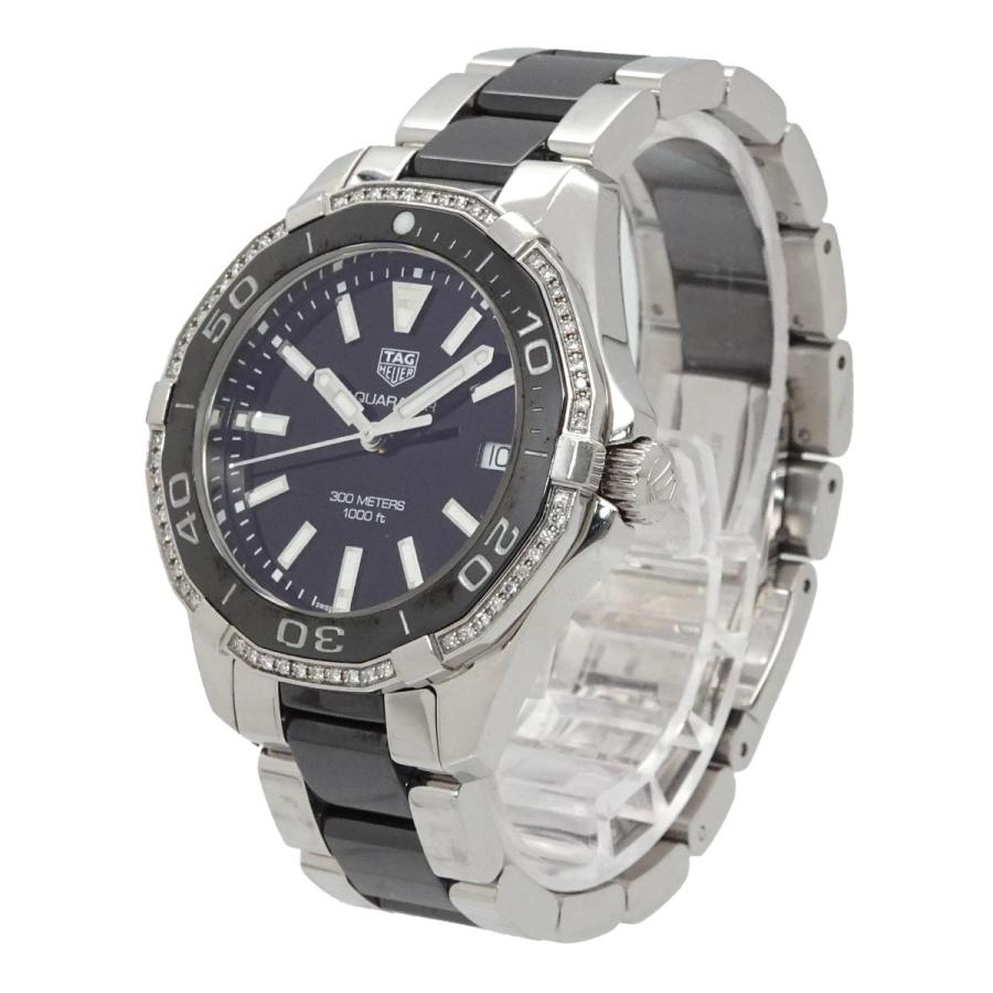 タグホイヤー TAG Heuer アクアレーサー WAY131G レディース 腕時計 ダイヤベゼル デイト ブラック クォーツ ウォッチ Aqua racer 90341925 | TAG HEUER | 01