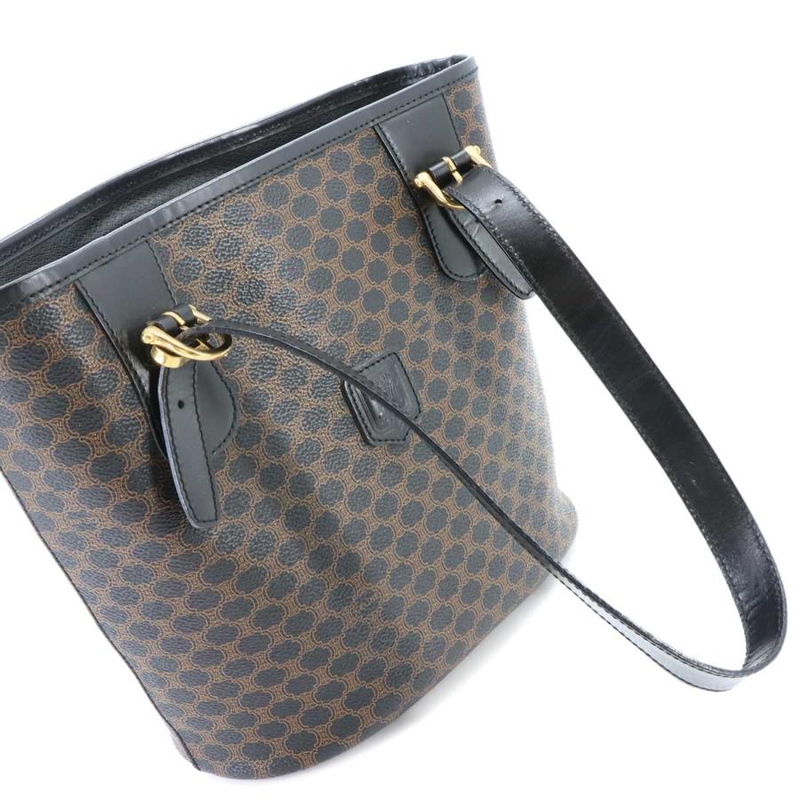 CELINE マカダム レザー トートバッグ CELINE（セリーヌ） マカダム トート バッグ PVC レザー ブラック