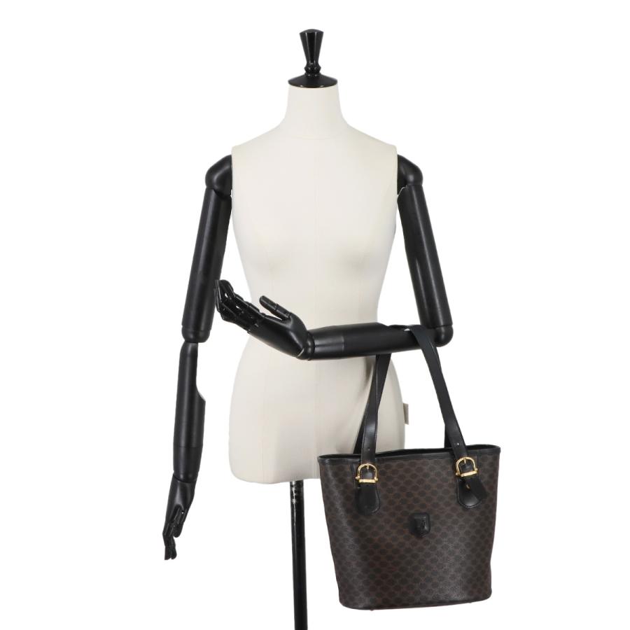 CELINE マカダム レザー トートバッグ CELINE（セリーヌ） マカダム トート バッグ PVC レザー ブラック