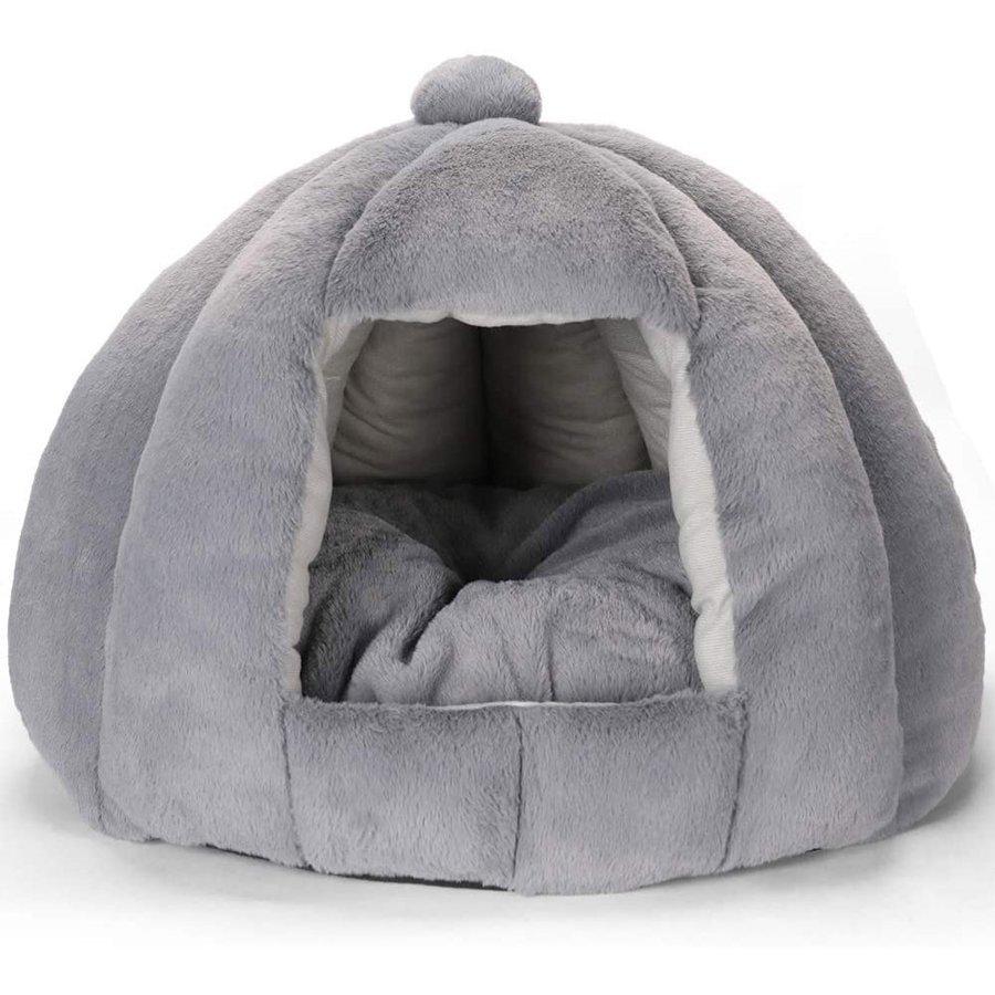 猫ハウス 冬 猫用ベッド 猫 ドーム型 ベッド 犬小屋 可愛い 柔らか 小型犬 グレー 滑り止め 水洗え ペット小屋 クッション付き キャット 最大10 Offクーポン 室内用
