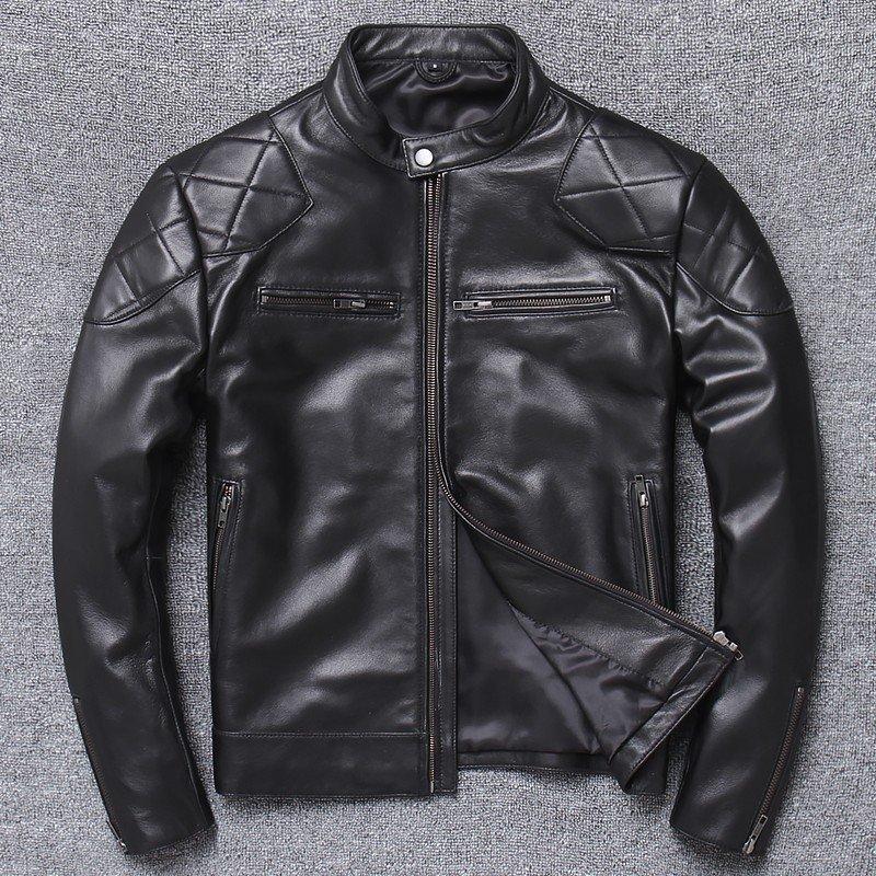 60 Off ライダースジャケット レザージャケット メン 皮革ジャケット ライダースジャケット レザージャケット 皮革ジャケット かっこいい 春秋 保温 防風 バイクウェア ブルゾン 本革 皮ジャン 革ジャン メンズ ジャケット