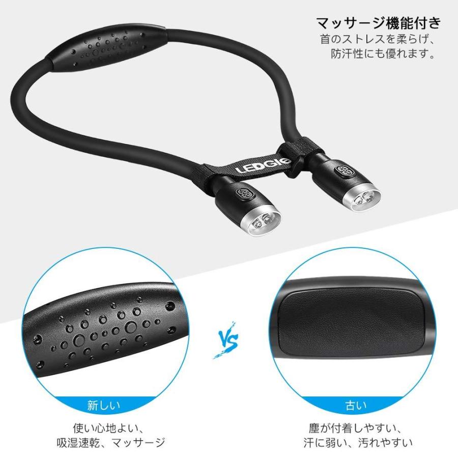 Ledgle ランニング ライト ネックライト ハグライト 懐中電灯 ハンズフリー ライト 首掛け ライト 夜間 読書 ウォーキング 地震緊急用 ベルクロ付き ブラック B07h95wm7l Purrbase 通販 Yahoo ショッピング