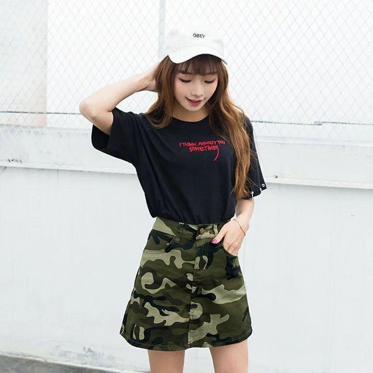 カモ柄 ミニスカート Aライン スカート ミニ丈 迷彩柄 台形スカート