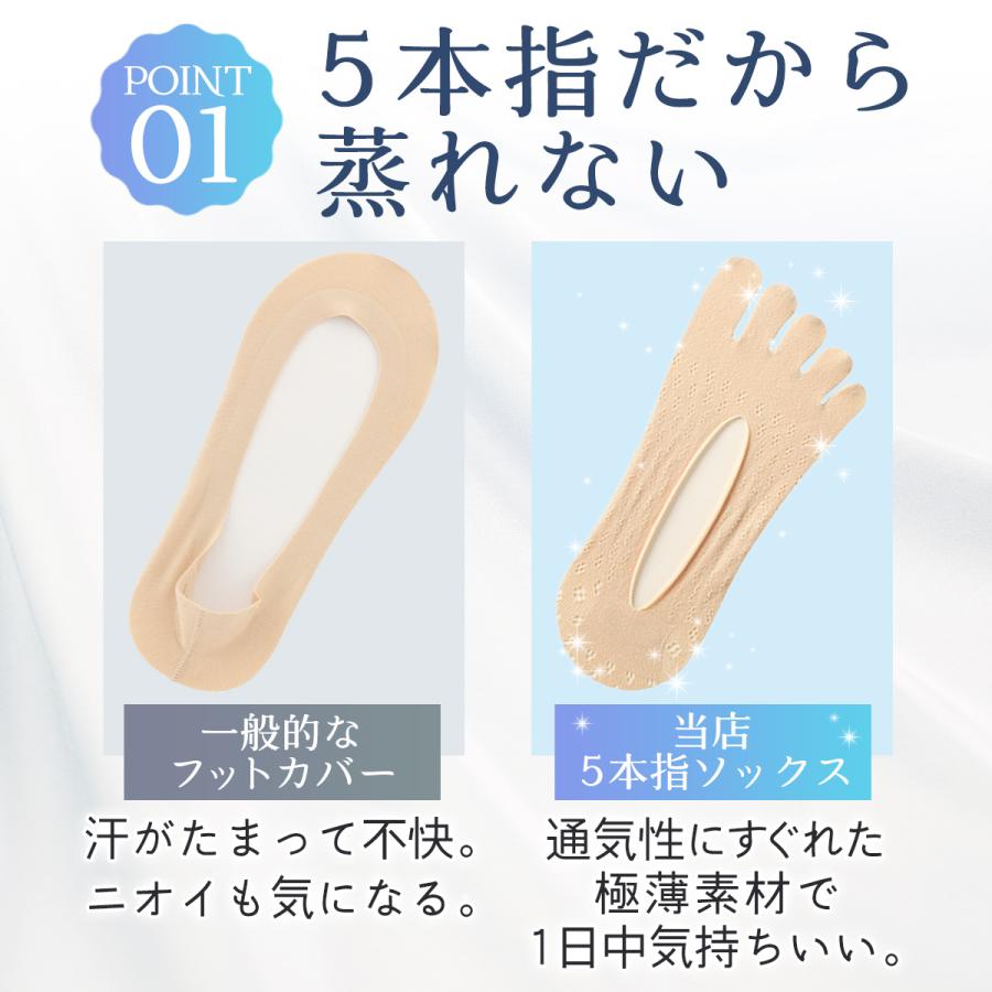 5本指ソックス レディース フットカバー 靴下 ソックス かわいい 滑り止め セット | ブランド登録なし | 01