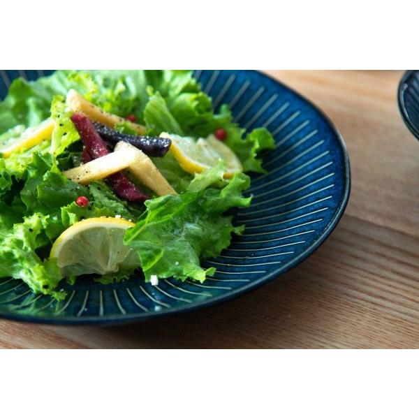 美濃焼 インディゴ十草 23cm皿 日本製 : カフェ食器のプチスーベニア