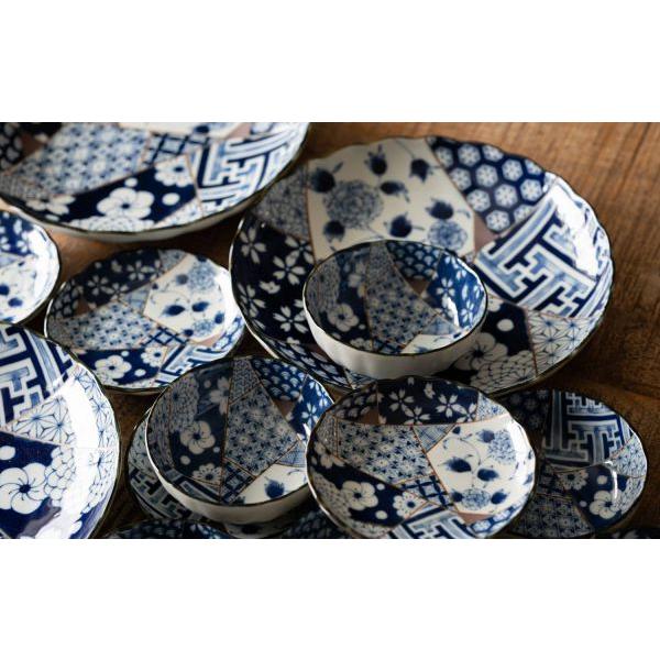 美濃焼　三峰　三峰陶苑　染付　和食器　鳥　陶磁器　青白磁　皿　鉢　丼　菊形　藍色 美濃焼 藍友禅 菊形12cm小皿 日本製 : カフェ食器のプチスーベニア