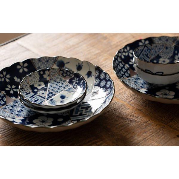 美濃焼 藍友禅 菊形 10.5cm小鉢 日本製 : カフェ食器のプチスーベニア