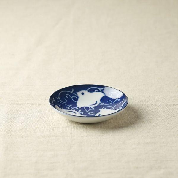 美濃焼 千鳥づくし 9.5cm豆皿 唐草千鳥 日本製 : カフェ食器のプチ